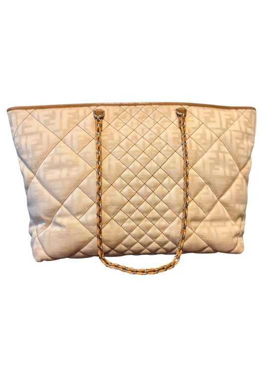 Fendi Handbags - Fendi Zucca Quilted Roll Tote.